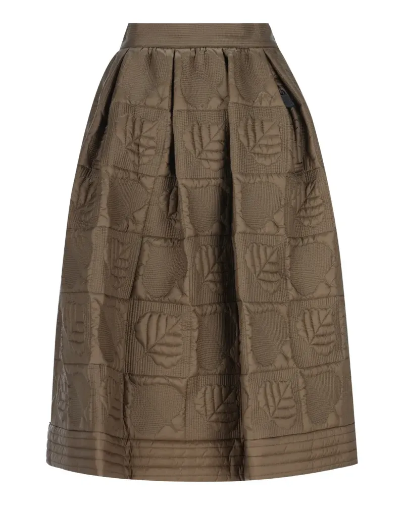 Moncler Midirock in A-Linie mit Blattsteppung - Braun Braun