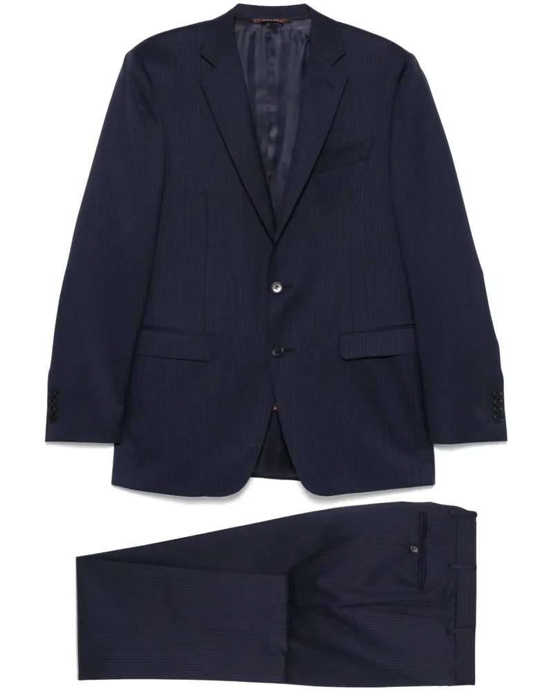 Canali Karierter Anzug - Blau Blau