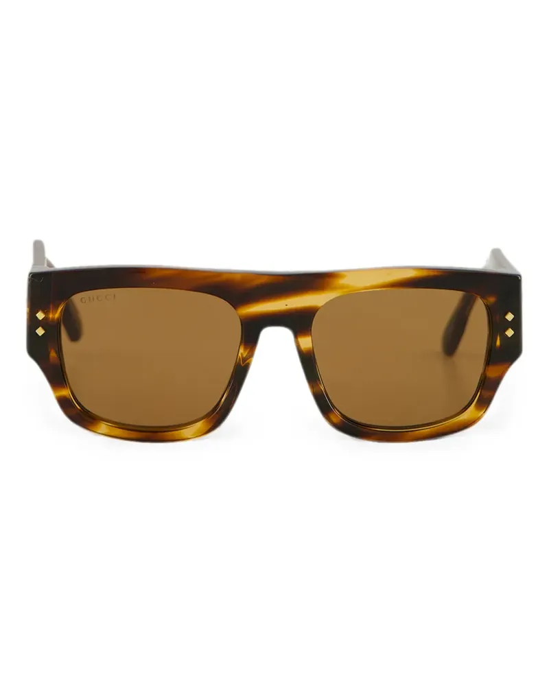 Gucci Sonnenbrille mit eckigem Gestell - Braun Braun