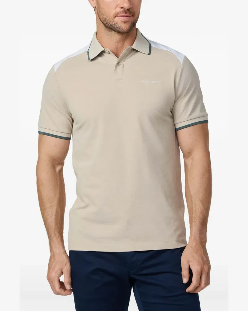 Hackett Poloshirt in Colour-Block-Optik - Nude Nude