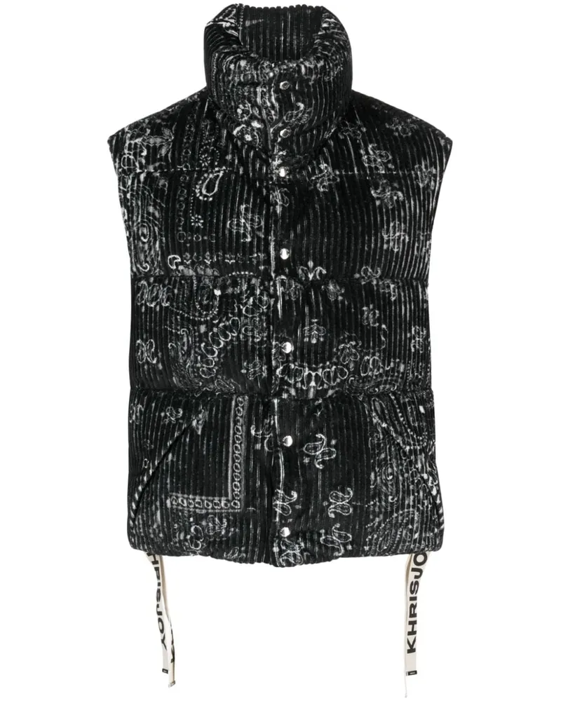 KHRISJOY Gefütterte Weste mit Paisley-Print - Schwarz Schwarz
