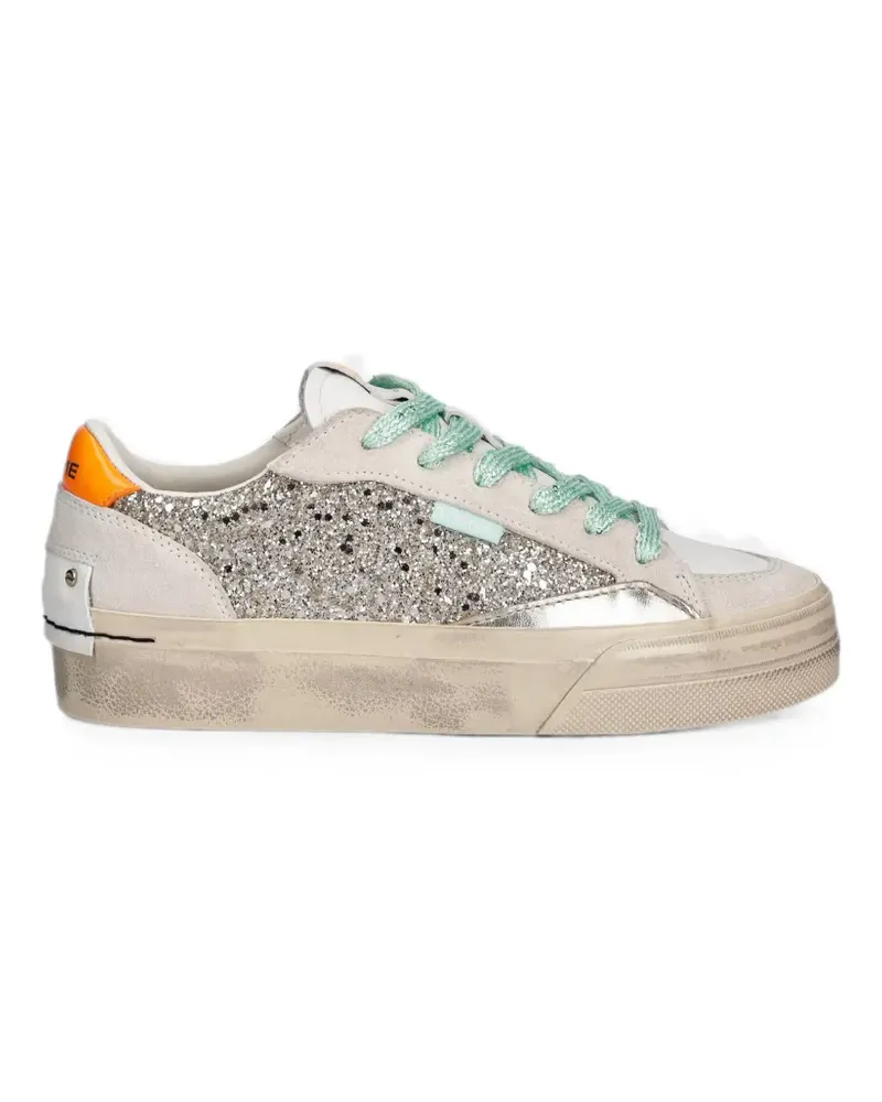 Crime Soho glitter-detail panelled sneakers - Nude Nude