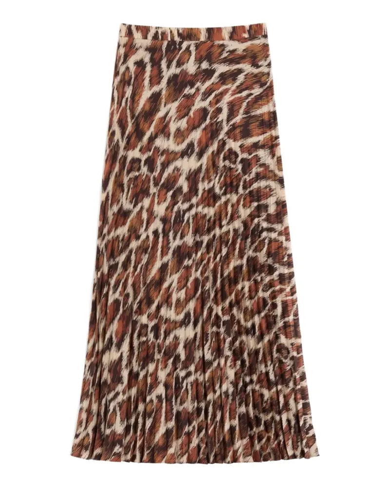 Valentino Garavani Midirock aus Crêpe-de-Chine mit Animalier-Print - Braun Braun