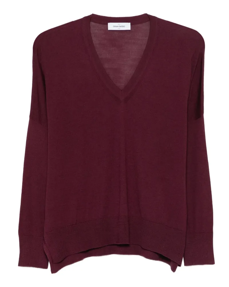 Gran Sasso Pullover mit V-Ausschnitt - Rot Rot