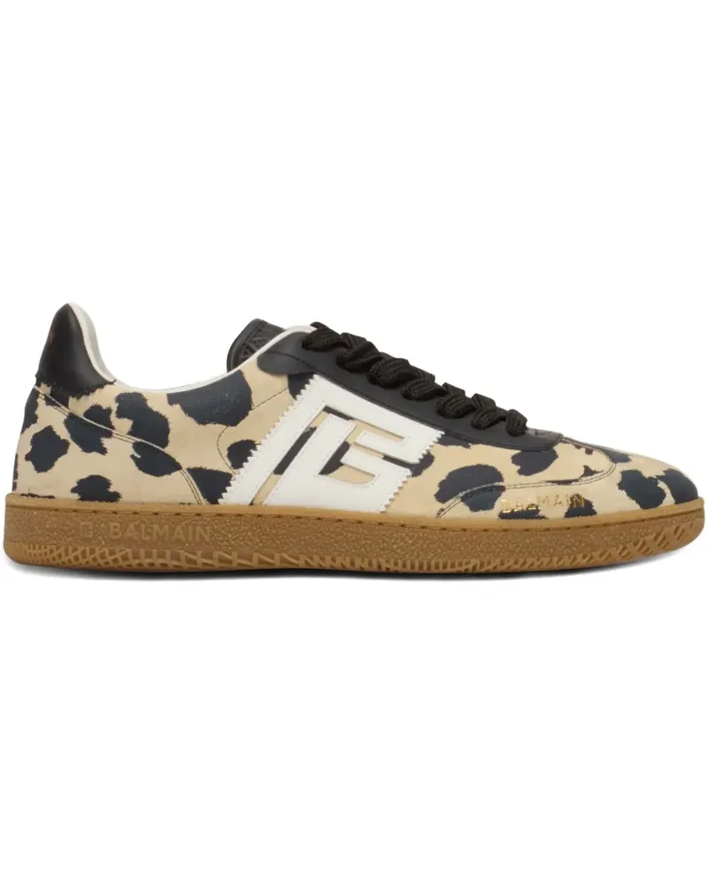 Balmain Swan Sneakers mit Leoparden-Print - Nude Nude