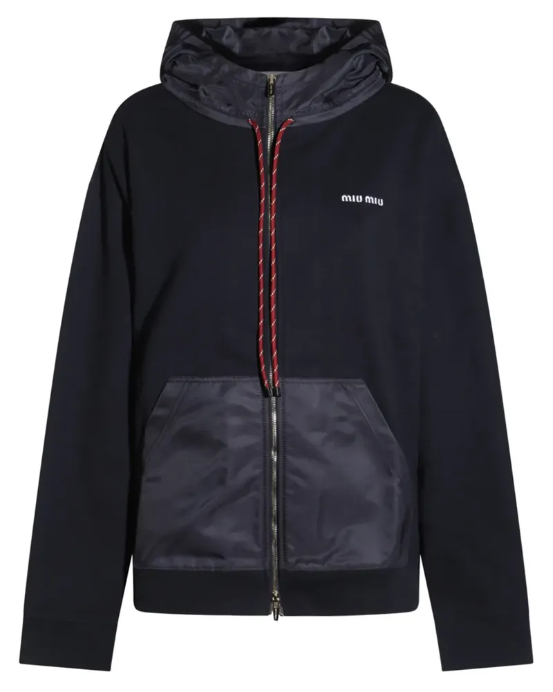 Miu Miu Hoodie mit Einsätzen - Blau Blau