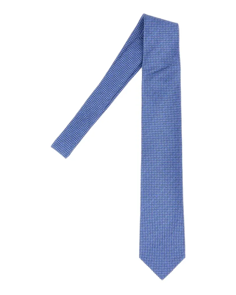 Brioni Gemusterte Seidenkrawatte - Blau Blau