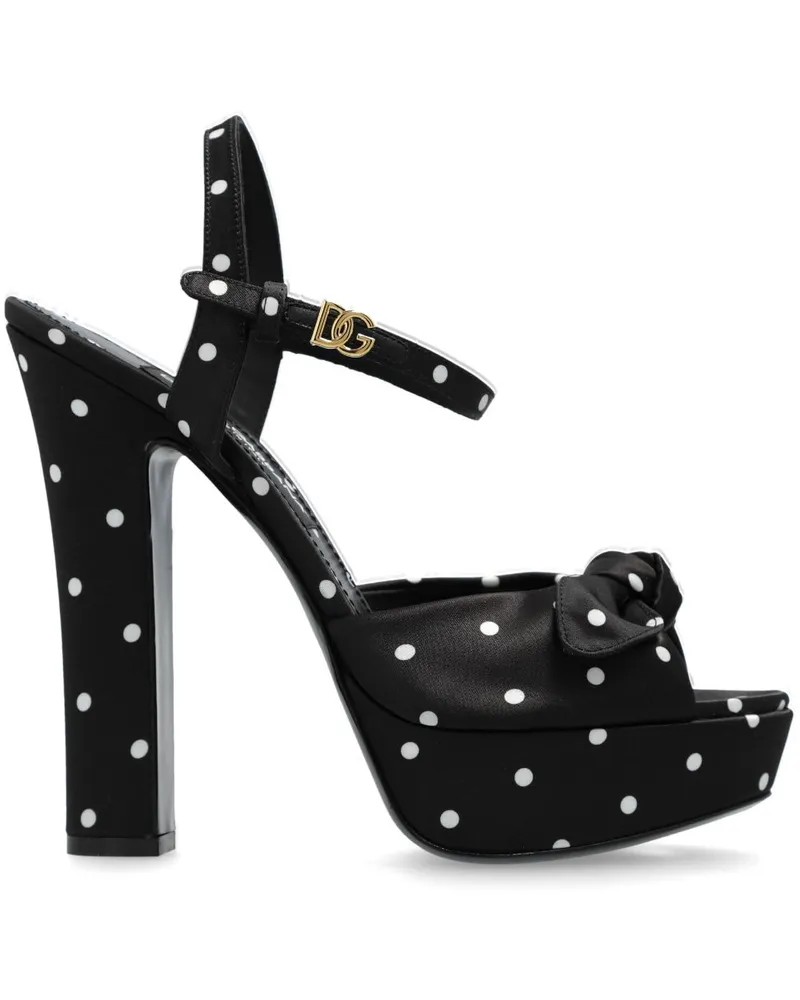 Dolce & Gabbana Sandalen mit Polka Dots 150mm - Schwarz Schwarz