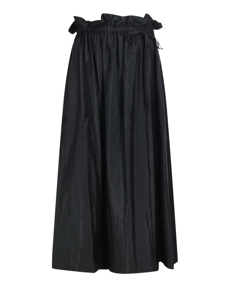 Jil Sander ruffled drawstring midi skirt - Schwarz Schwarz