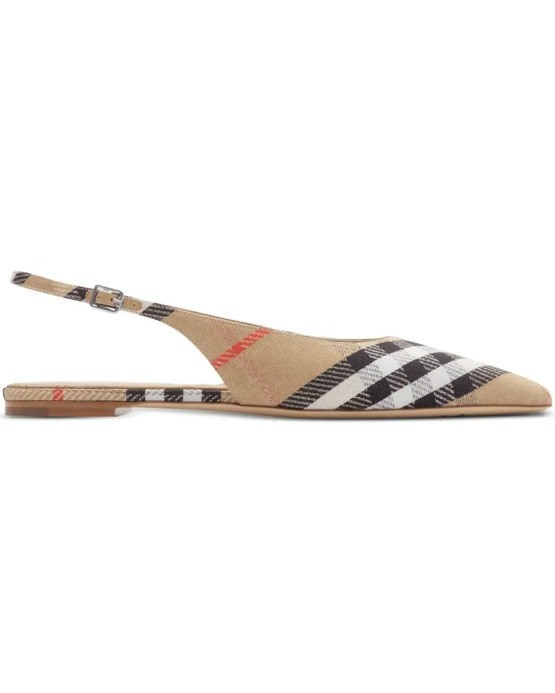 Burberry Karierte Slingback-Ballerinas - Braun Braun