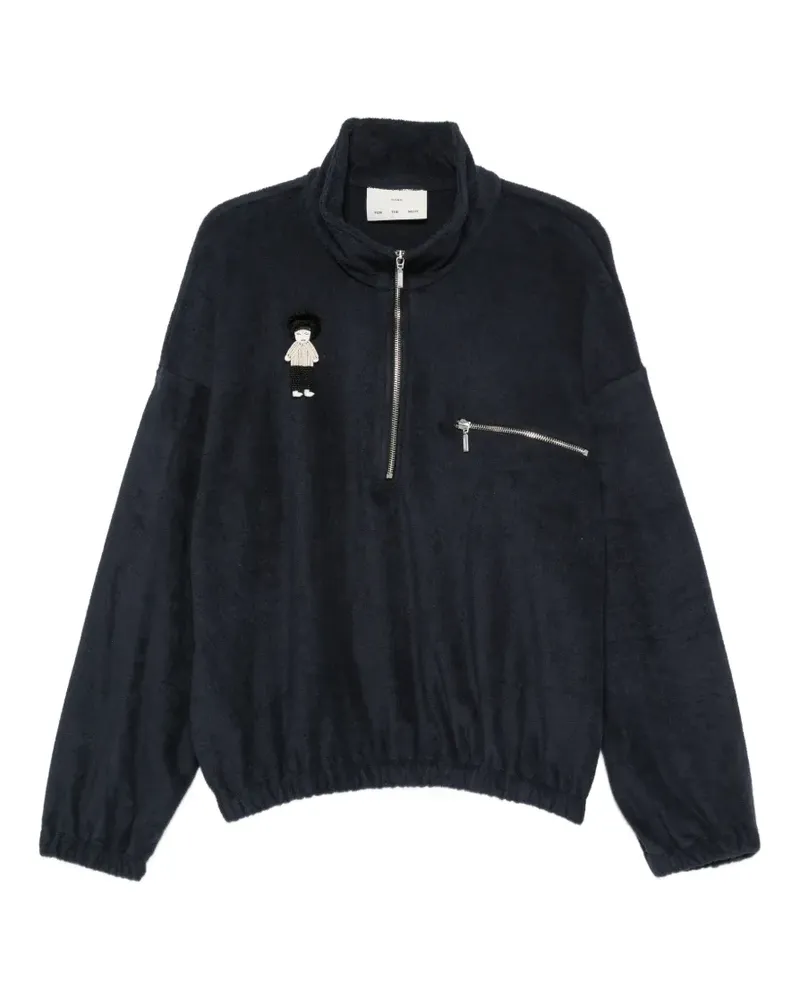 Song For The Mute character-patch half-zip sweatshirt - Blau Blau