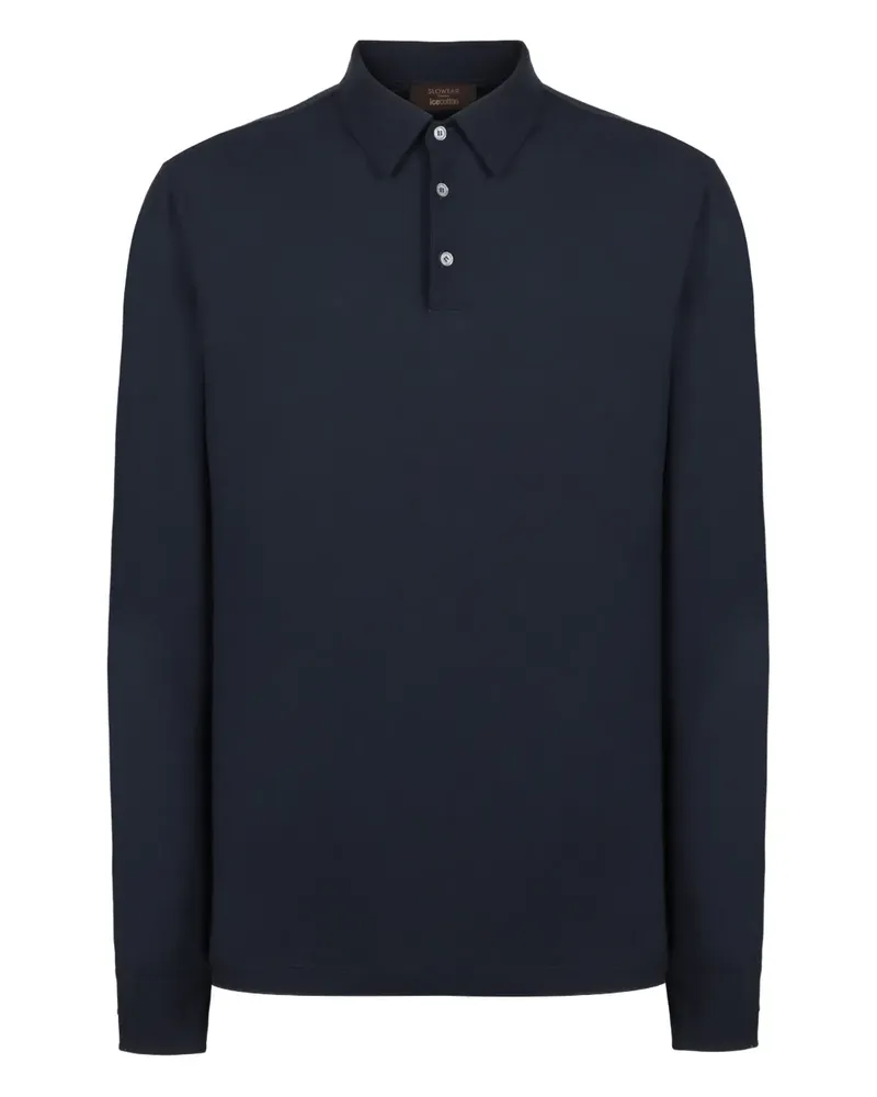 Slowear Poloshirt mit geknöpften Manschetten - Blau Blau