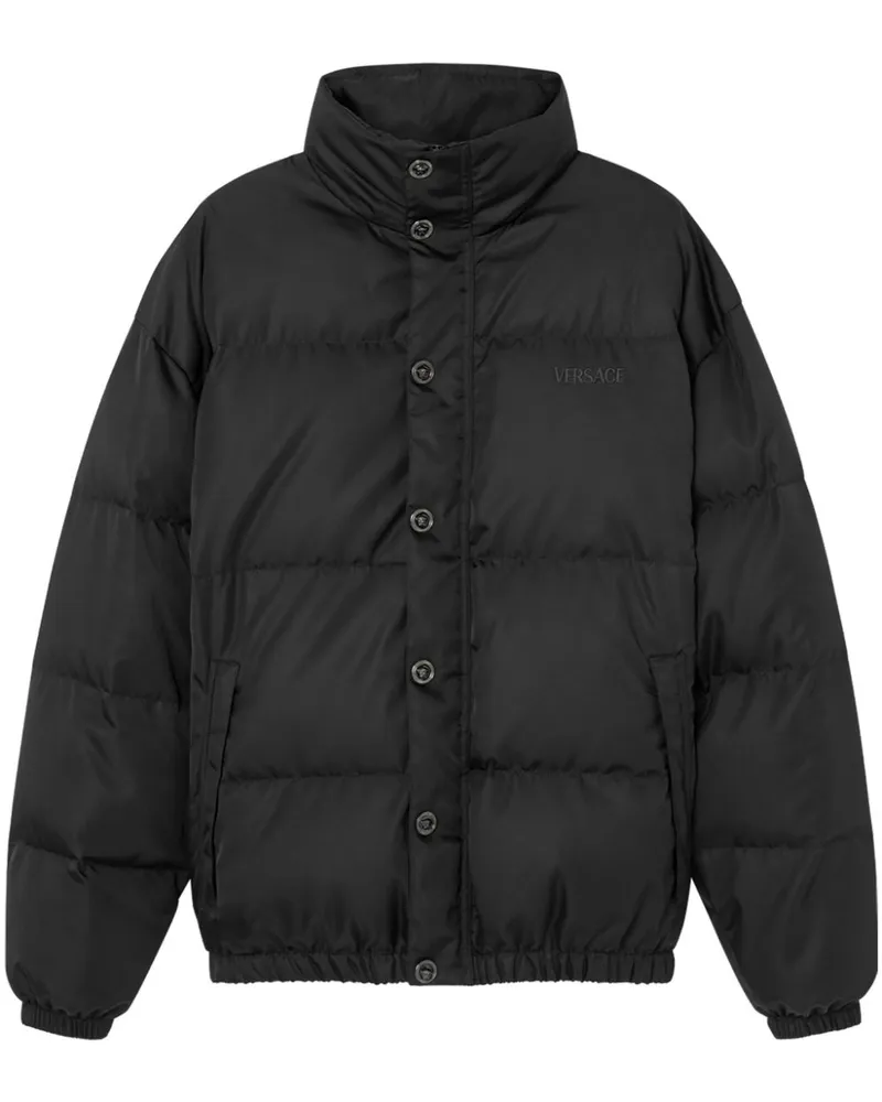 Versace Gesteppte Iconic Crest Jacke mit Stickerei - Schwarz Schwarz