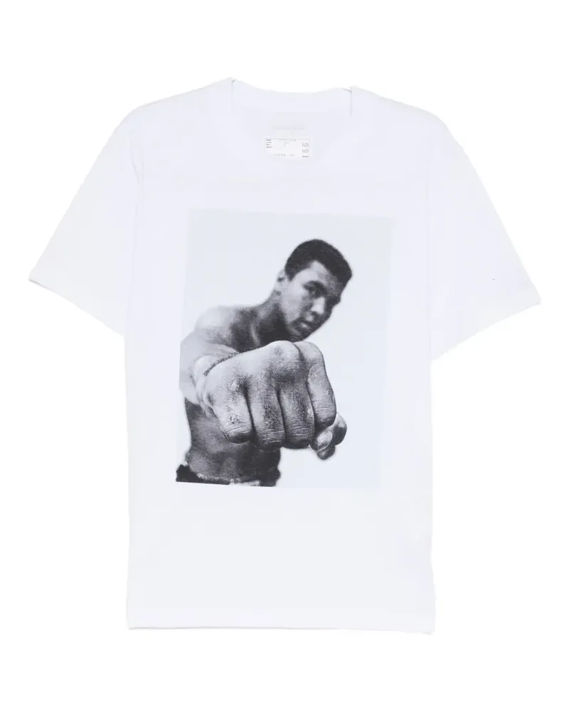 Sacai T-Shirt mit Muhammad-Ali-Print - Weiß Weiß