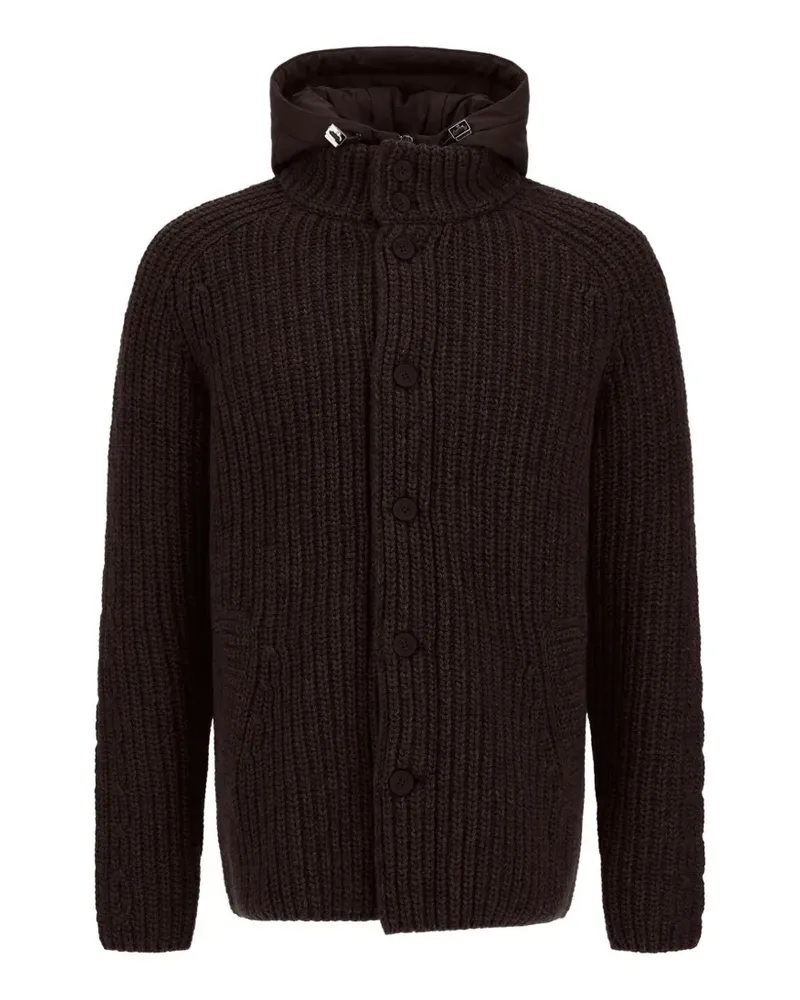 Herno Kapuzenjacke mit Zopfmuster - Braun Braun