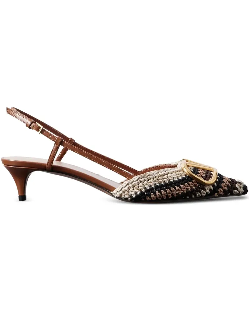 Valentino Garavani VLogo Slingback-Pumps - Braun Braun