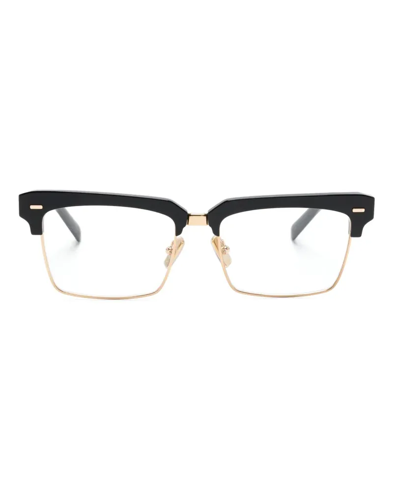 Miu Miu Eckige Brille mit Clubmaster-Gestell - Schwarz Schwarz