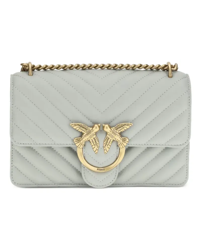 Pinko Love Schultertasche mit Chevron-Vogelring - Grau Grau