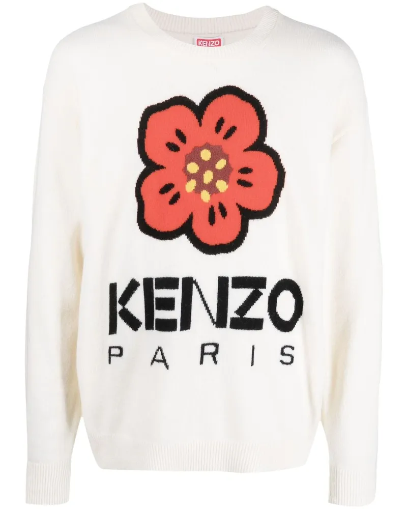 Kenzo Pullover mit Boke Flower-Intarsie Nude