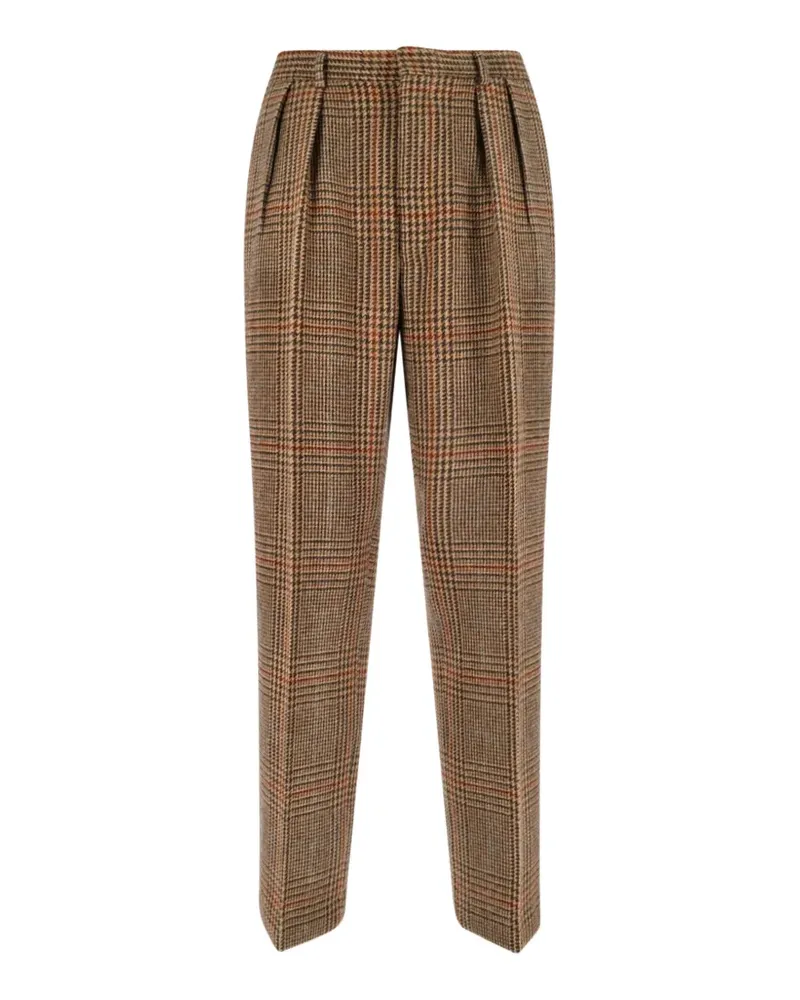 Ralph Lauren Karierte Hose mit Falten - Braun Braun