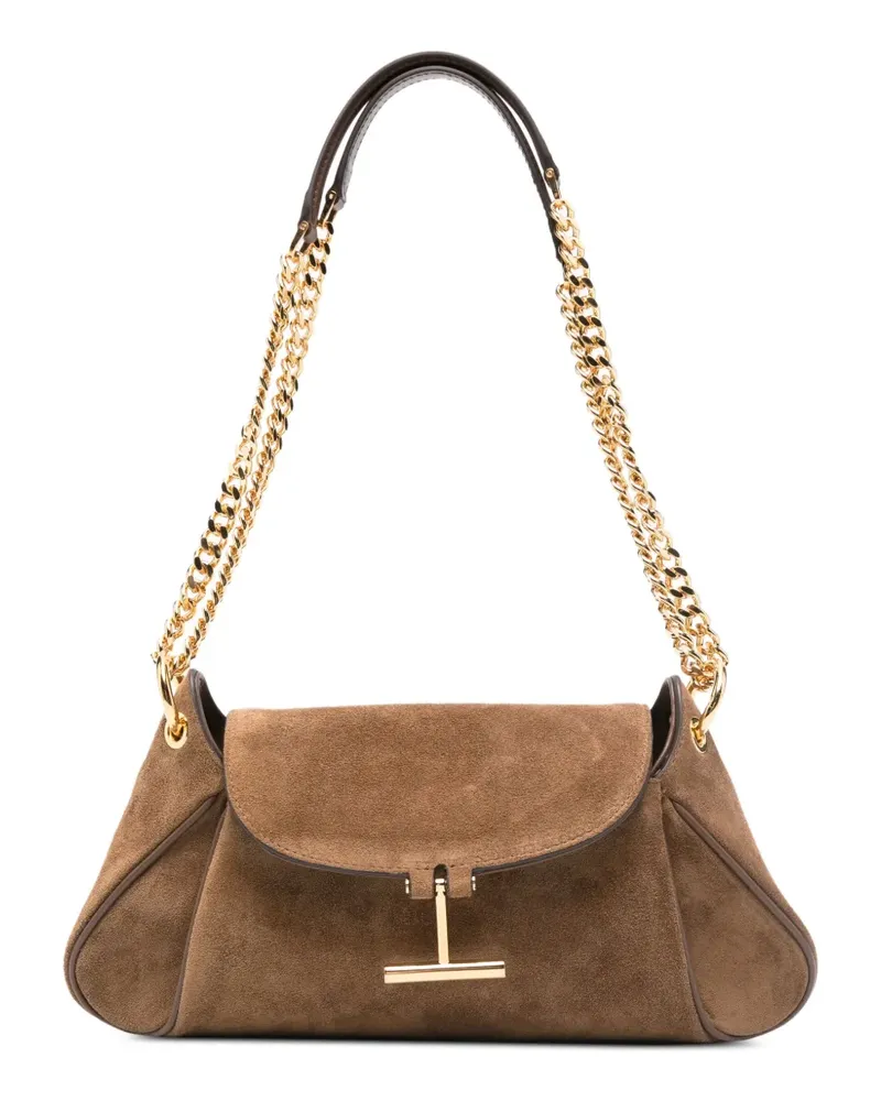Tom Ford Mittelgroße Tote Bag mit T-Beschlägen - Braun Braun