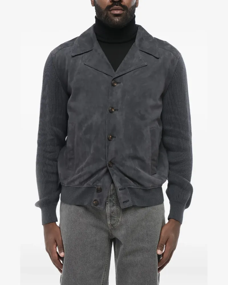 Brunello Cucinelli Jacke mit gestrickten Ärmeln - Grau Grau