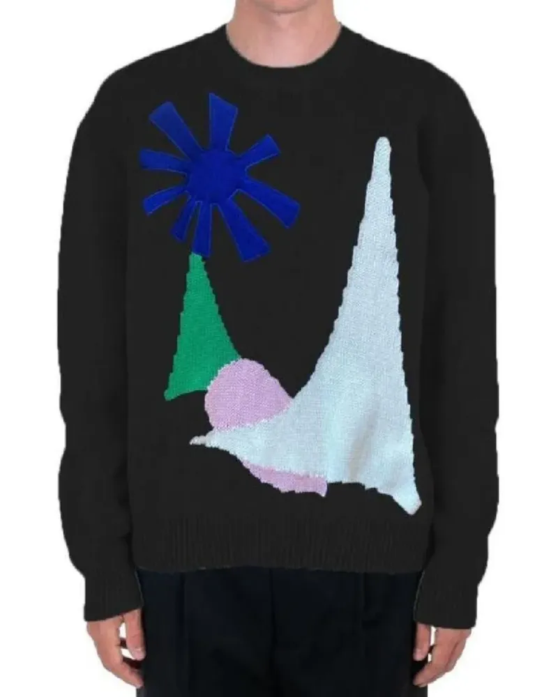 MSGM Pullover mit Applikation - Schwarz Schwarz