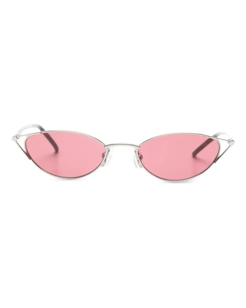 Alexander McQueen Sonnenbrille mit ovalem Gestell - Silber Silber