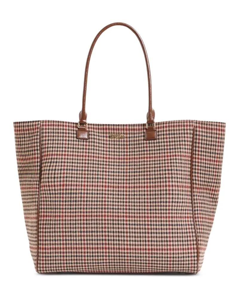 Essentiel Inbox Schultertasche mit Karomuster - Braun Braun