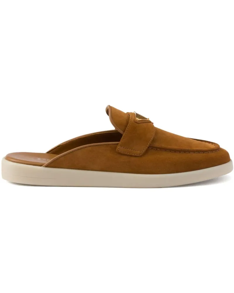 Prada Slipper aus Wildleder - Braun Braun