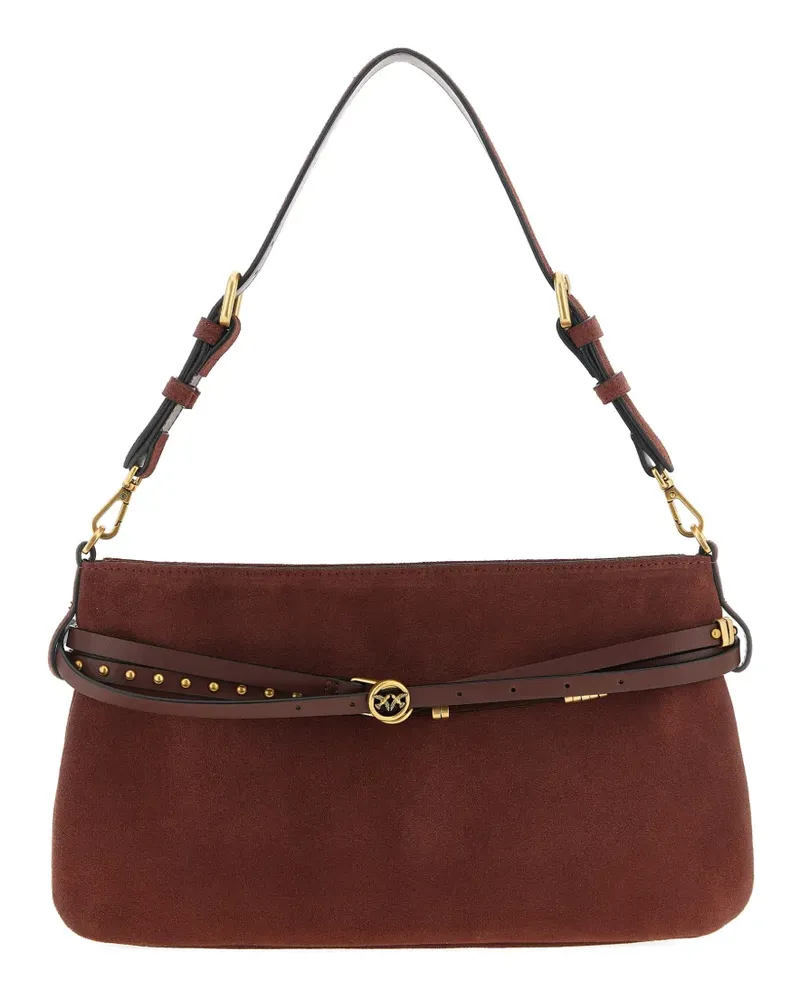 Pinko medium Belt suede shoulder bag - Rot Rot