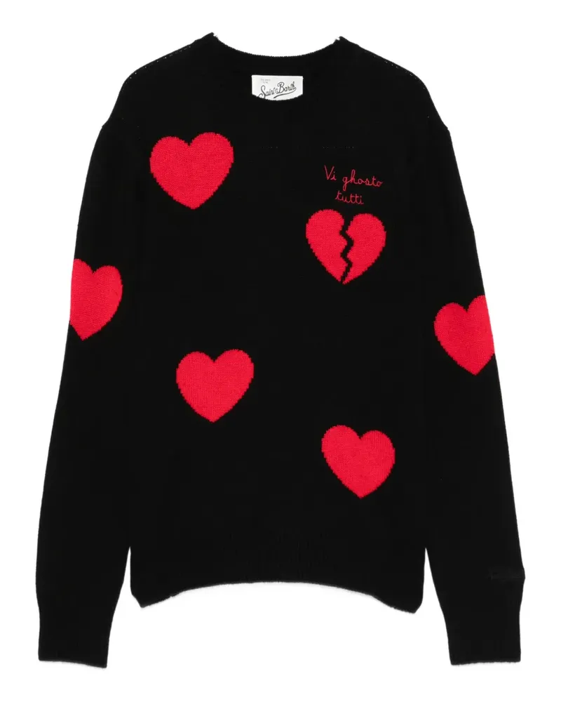 MC2 Saint Barth heart-graphic sweater - Schwarz Schwarz