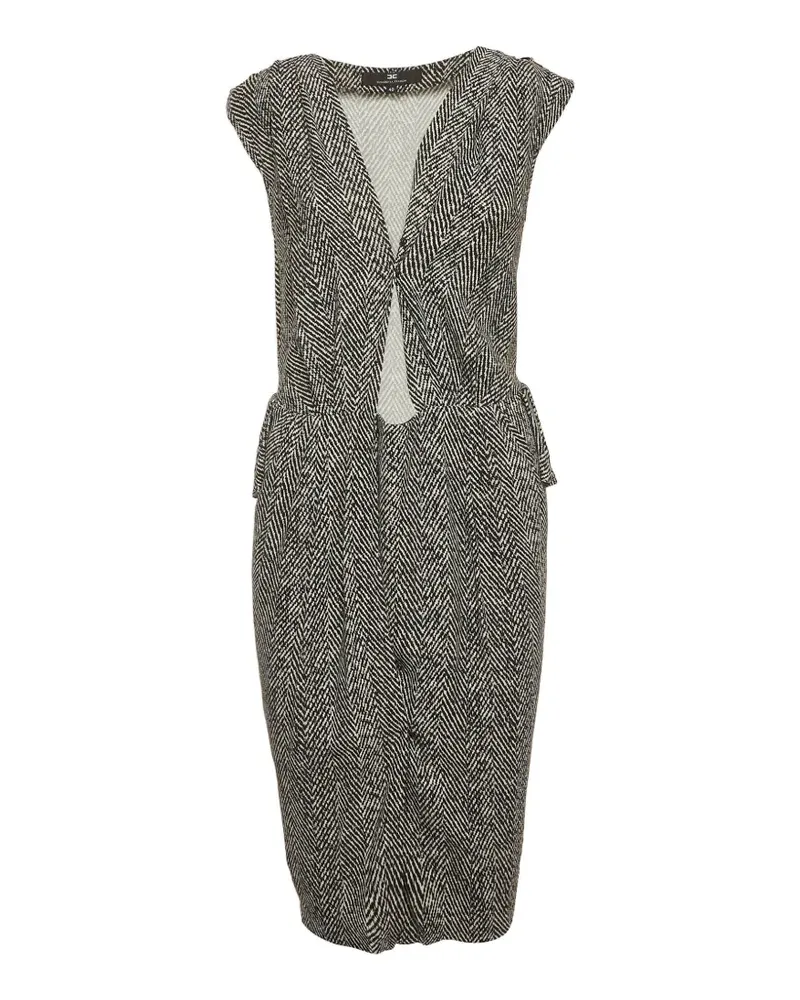 Elisabetta Franchi herringbone crepe mini dress - Schwarz Schwarz