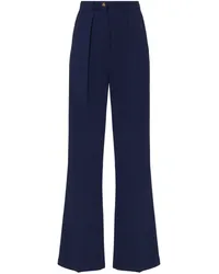 Elisabetta Franchi Gerade Krepphose mit Emblem Blau