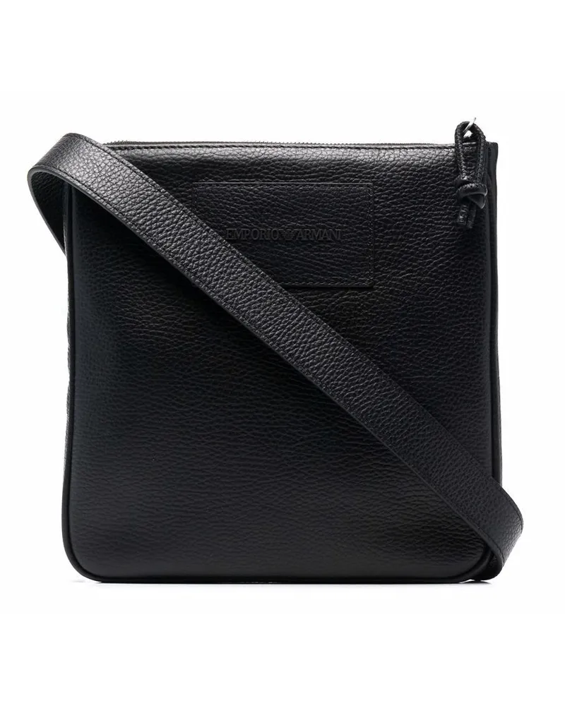 Emporio Armani Kuriertasche mit Logo-Prägung - Schwarz Schwarz