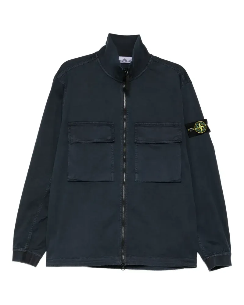 Stone Island Jacke mit Logo-Patch - Blau Blau