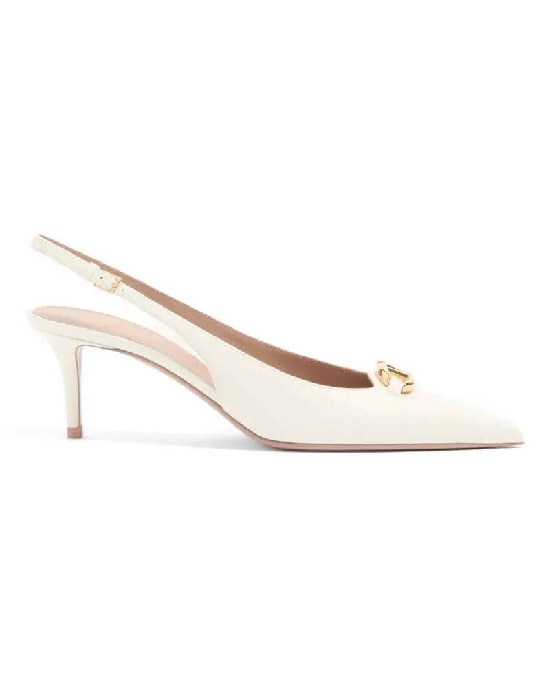 Valentino Garavani Vlogo The Bold Edition Slingback-Pumps aus Kalbsleder 60mm - Weiß Weiß