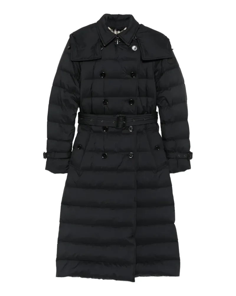 Burberry belted hooded puffer coat - Schwarz Schwarz