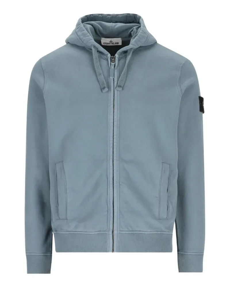 Stone Island 6100067 Sweatshirt aus gebürstetem Bio-Baumwollfleece - Blau Blau