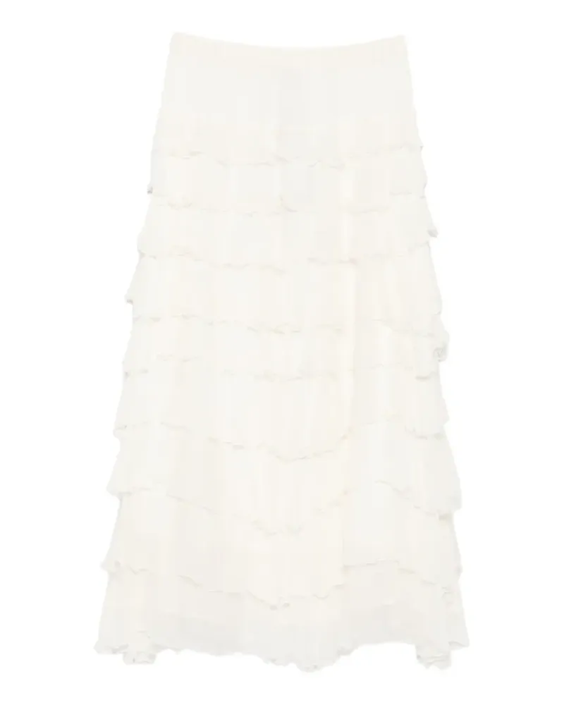 MONOCHROME Mlmtritone ruffled tiered midi skirt - Nude Nude