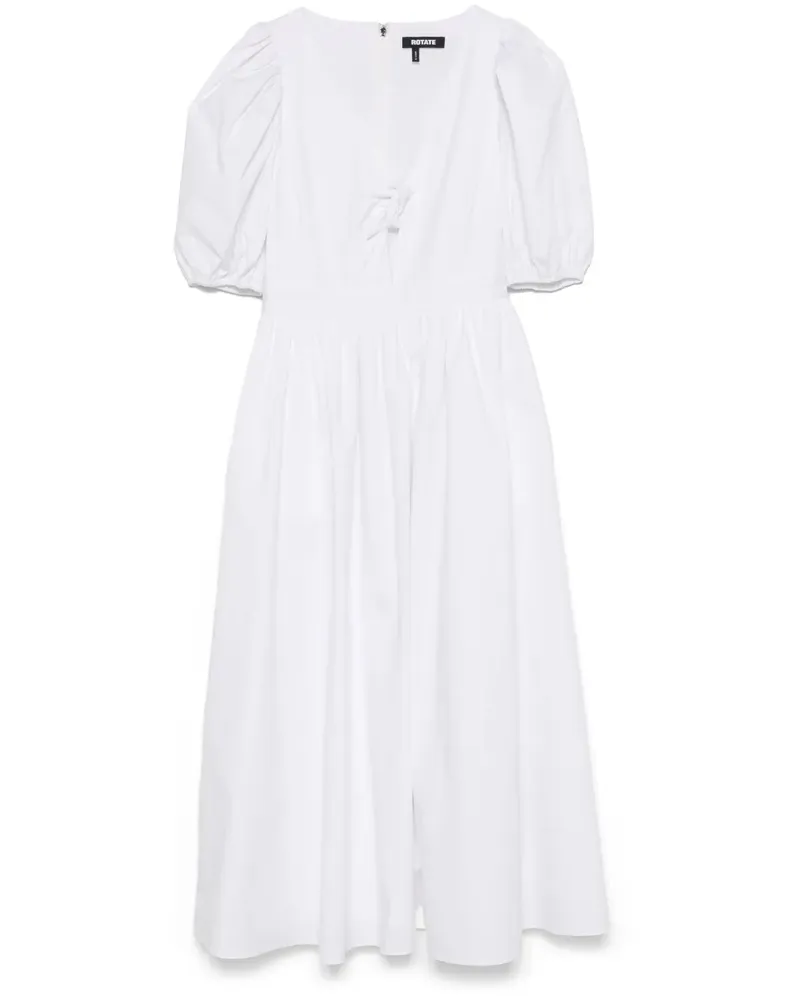ROTATE Birger Christensen Midikleid mit Puffärmeln - Weiß Weiß