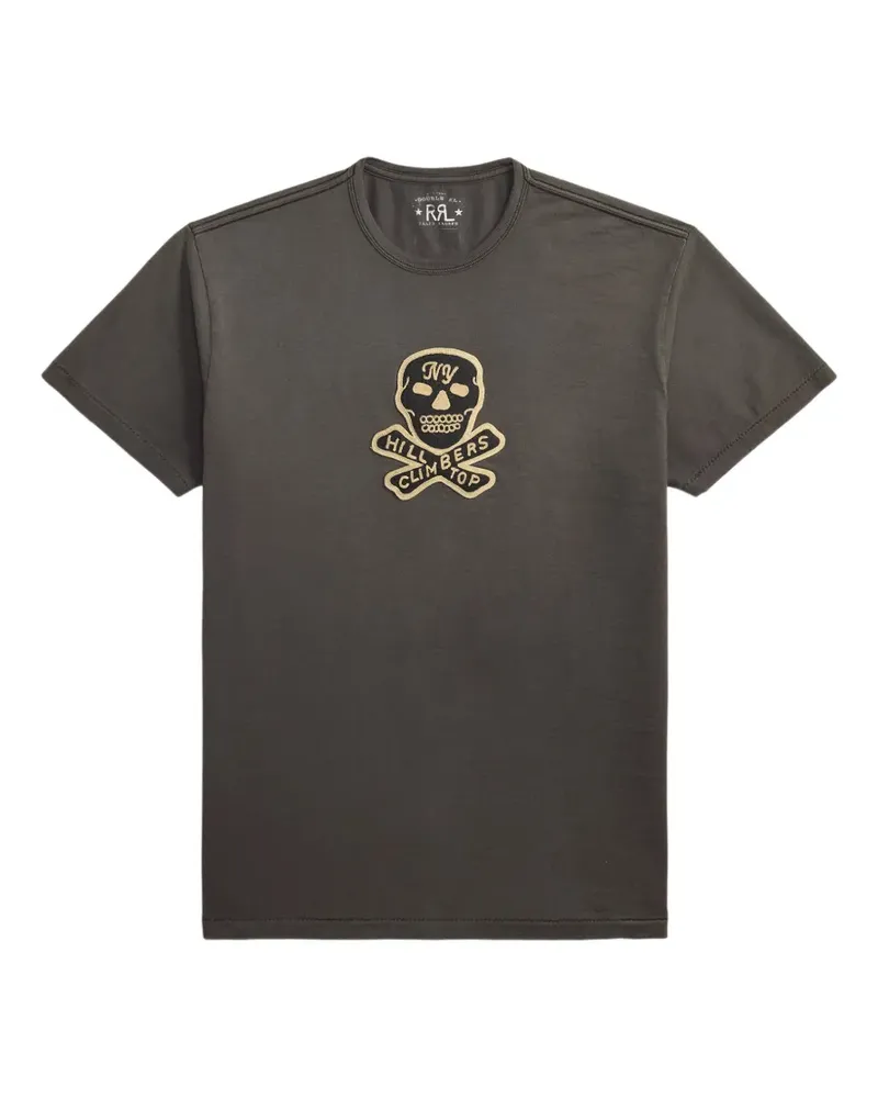 Ralph Lauren T-Shirt mit Totenkopf-Patch - Schwarz Schwarz