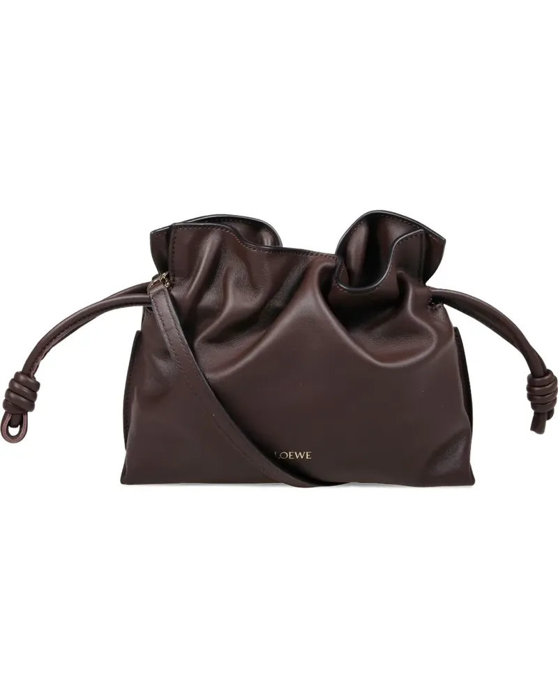 Loewe Mini Flamenco Clutch aus Leder - Braun Braun