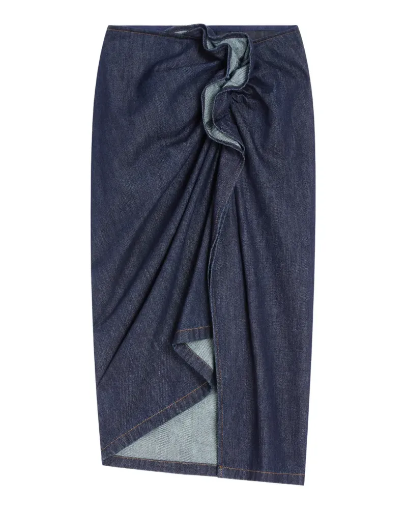 Dries van Noten Drapierter Jeansrock - Blau Blau