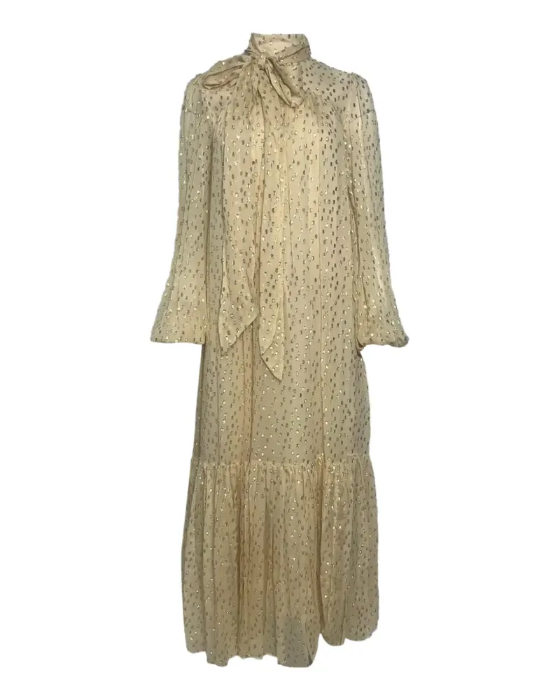 Zimmermann bow-neck midi dress - Nude Nude