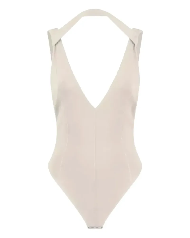 GAUGE81 Mezi deep V-neck bodysuit - Nude Nude
