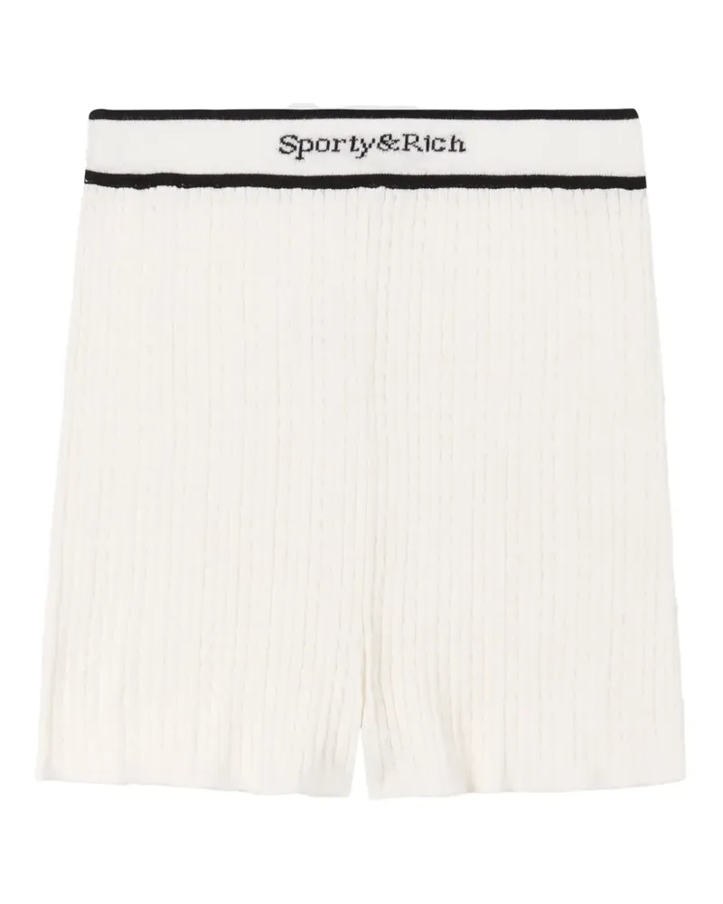 SPORTY & RICH Klassische Radlerhose - Weiß Weiß