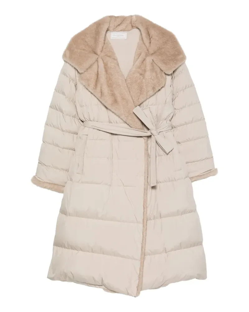 Antonelli Firenze fur-trim quilted coat - Nude Nude