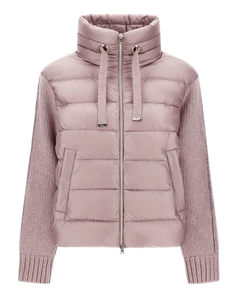Herno Gesteppte Jacke mit gestrickten Ärmeln - Rosa Rosa