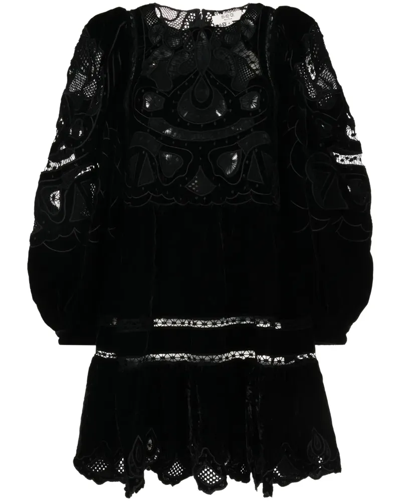 Sea Minikleid mit Spitze - Schwarz Schwarz